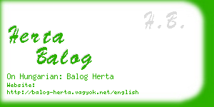 herta balog business card